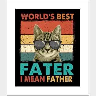 Worlds Best Farter I Mean Father t shirt Best Cat Dad Ever Posters and Art